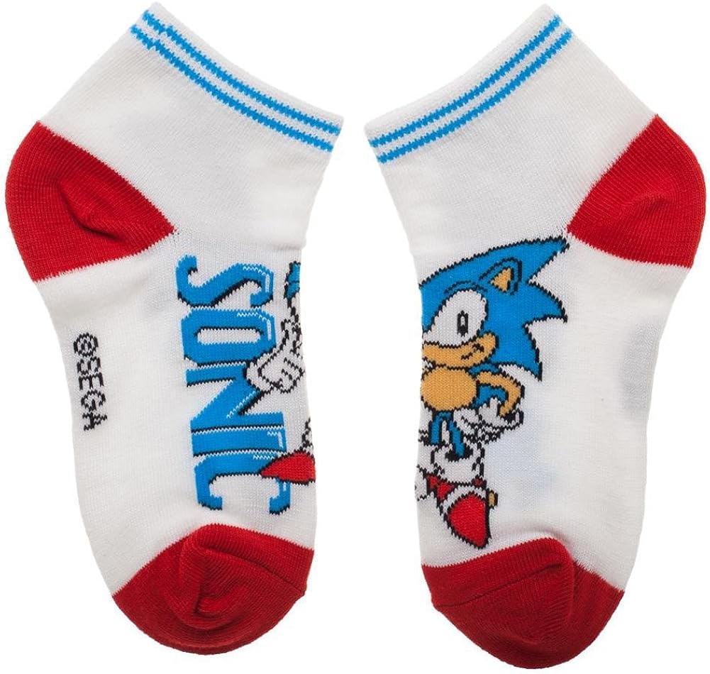 Sega Sonic The Hedgehog Youth Ankle Socks 4 PAIRS: Clothing