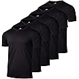 Real Essentials 5 Pack: Men’s Short Sleeve Dry Fit Active Crew Neck T Shirt - Athletic Running Gym Workout Tee Tops
