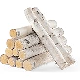 12Pack Birch Logs for Fireplace Decor - Natural Decorative Birch Wood Branches (1.6"-2.4" Dia. x 16.5" Long) for DIY Crafts, Home D&eacute;cor, and Fire Pit