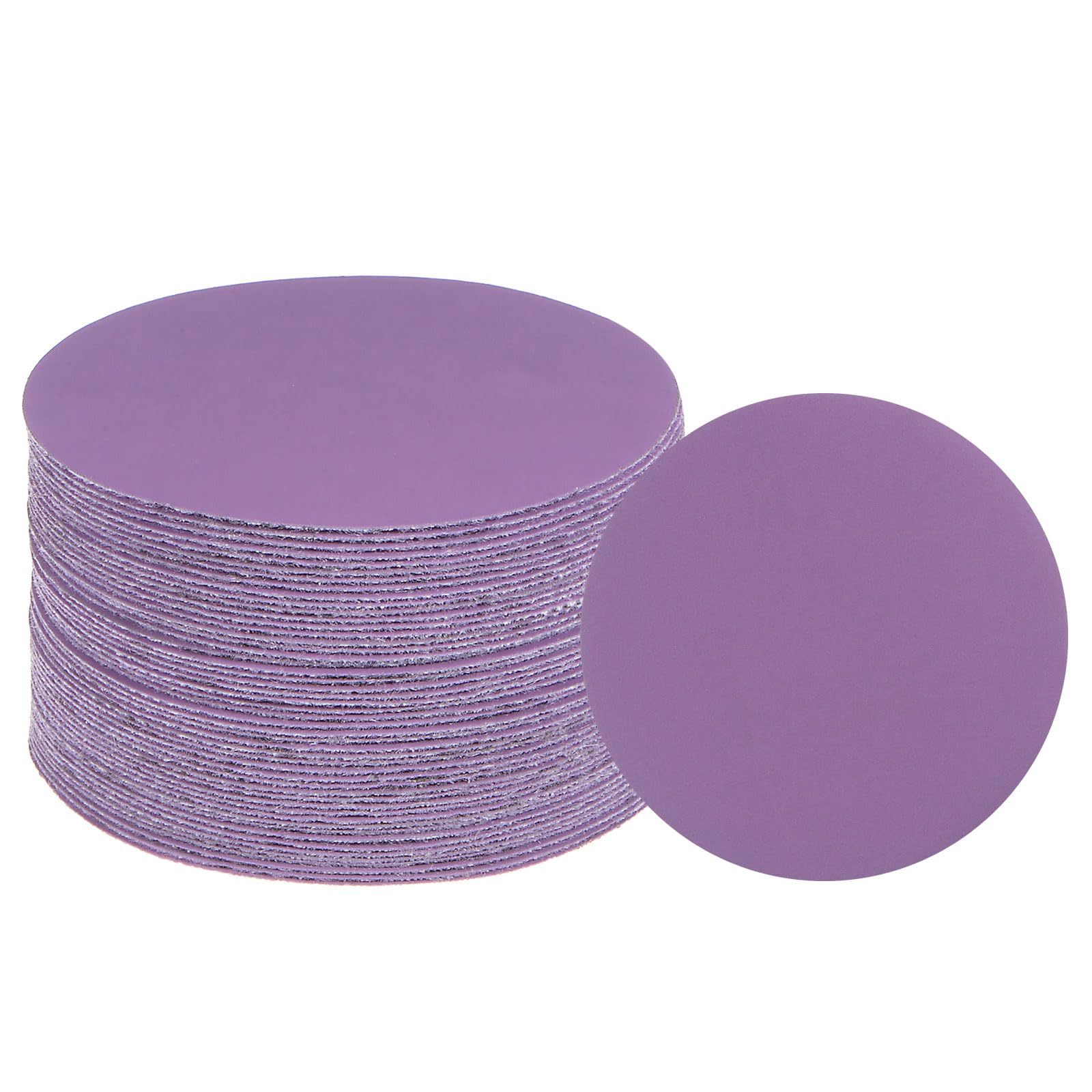 uxcell 50pcs 2000 Grit Purple Sanding Discs 3 Inch Hook and Loop Aluminum Oxide Orbital Sanding Pads Paper Wet Dry Polish for Metal Woodworking Drywall