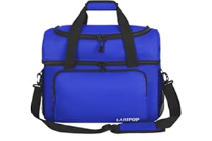 LARIPOP 2 Ball Bowling Bag, Double Bowling Ball Bag with Dual Padded Holder & Shoe Compartment- Fits Shoes Up to Mens Size 16