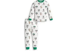 MONICA + ANDY Toddler & Kids Two Piece Pajama Set, 100% Organic Cotton Clothes for Boys & Girls, Children PJs