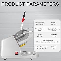 Electric Ice Shaver 4 Blades Ice Crusher Shaver