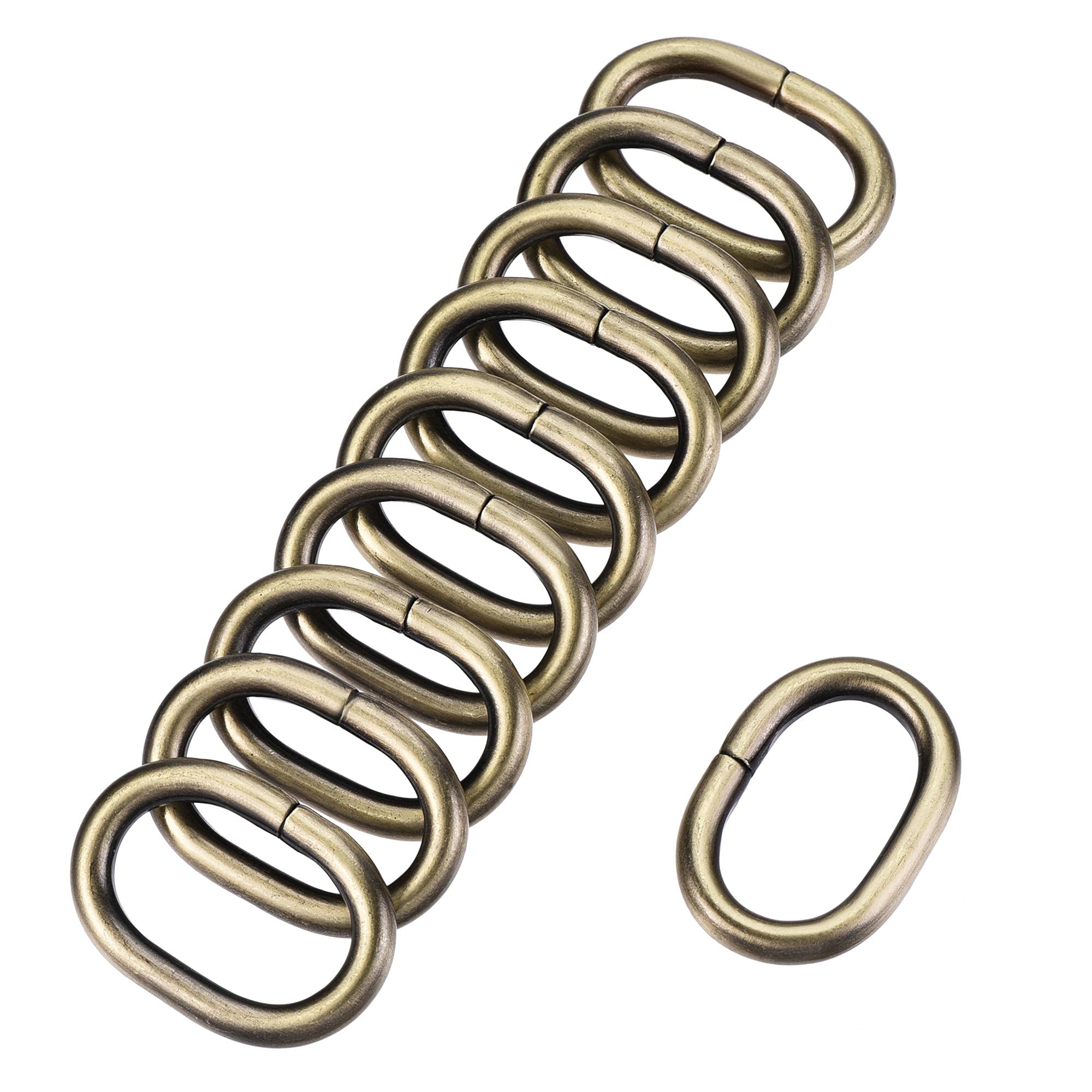 sourcing map Metal Oval Ring Buckles 26x15mm for Bags Belts DIY Bronze Tone 20pcs