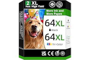 OEGGOINK 64XL Ink Cartridges Black and Color for HP 64XL Ink Cartridge Combo Pack Replacement for HP 64 Ink fit for Envy Photo 7855 7858 7155 7120 7800 6252 6255 7158 7100 7164 Tango Series Printer (2 Pack)