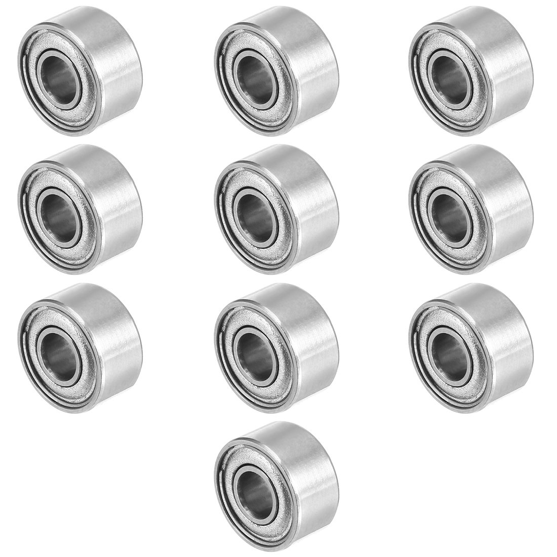 Sourcingmap 10pcs 3mmx8mmx4mm Double Shielded Miniature Deep Groove Ball Bearing