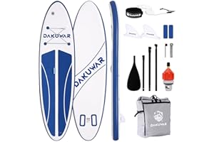 DAKUWAR Paddle Board 10'6''/10' Inflatable Stand Up Paddle Boards with SUP Accessories Ultra-Light Paddleboard Non-Slip Comfort Deck for Adults & Youth of All Skill Levels