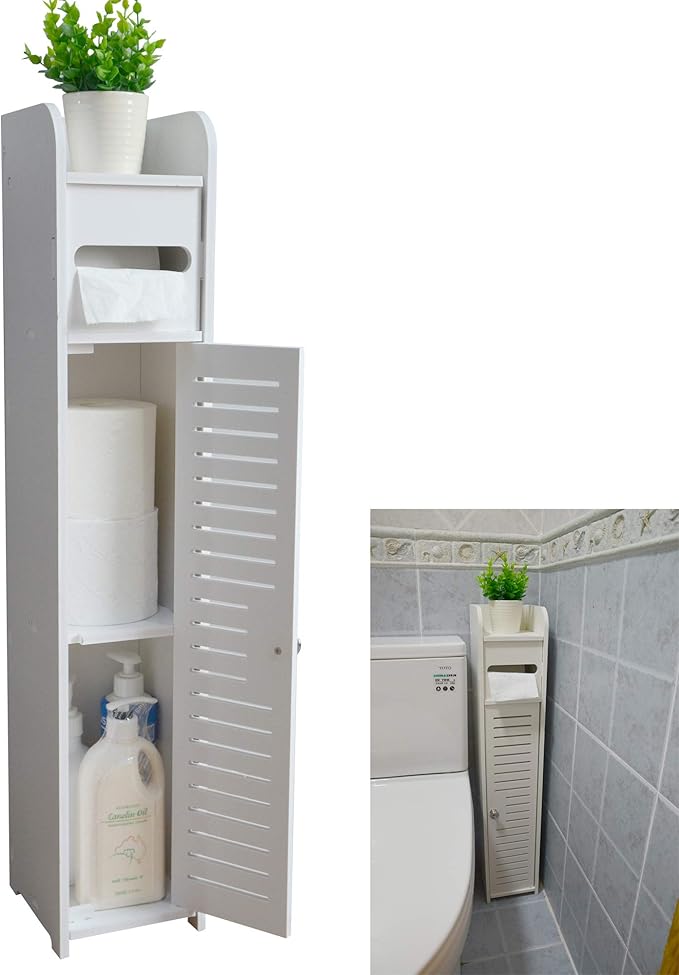 Amazon Com Aojezor Small Bathroom Storage Corner Floor Cabinet