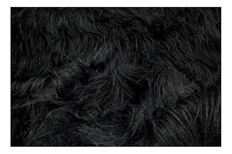 Fabrics-City % SCHWARZ TEDDY LANGHAAR FELL STOFF FELLIMITAT STOFFE, 2710