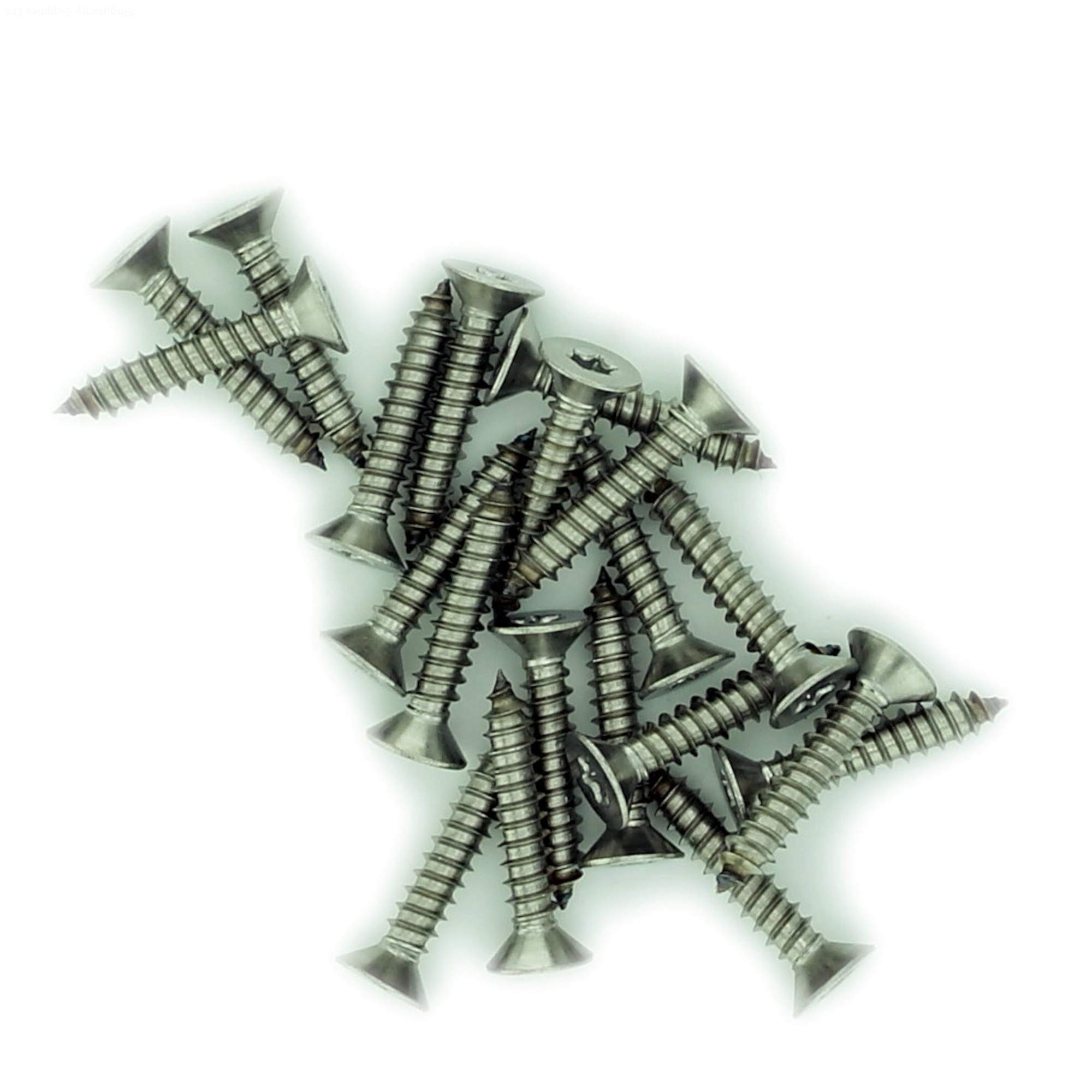 No.7 x 0.975 (3.9mm x 25mm) TX Countersunk Self-Tapping Screw - Stainless Steel (A2) (Pack of 20) — image 1