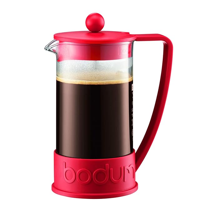 Bodum 10948294BUS Brazil French Press, Glass, Red Amazon.co.uk