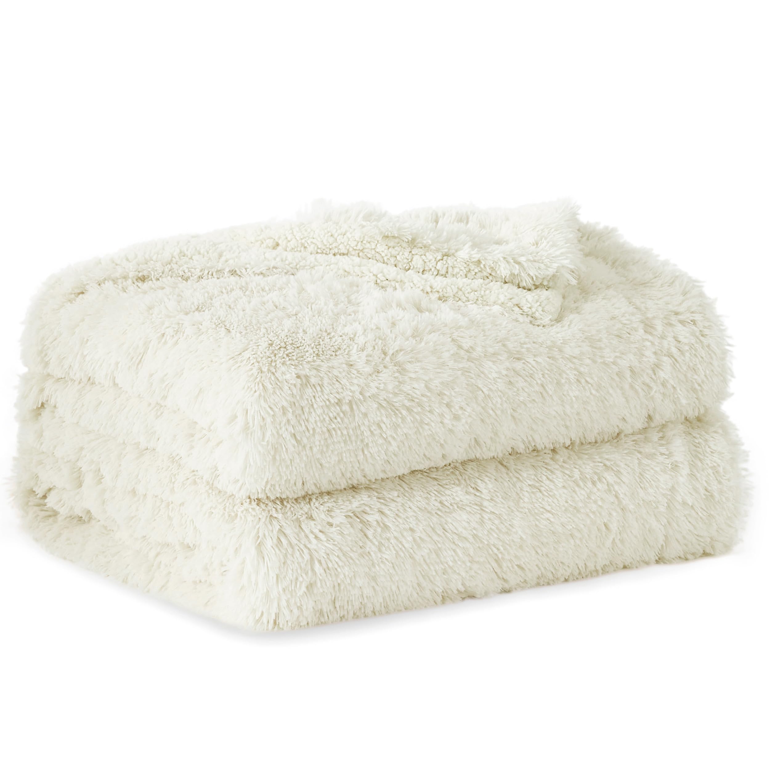 Bedsure GentleSoft Fluffy Cream King Size Blanket for Bed, Thick Soft Sherpa Faux Fur Fleece Bedding Fuzzy Plush Winter Warm Heavy Big Large King Blanket, Cozy Cream Gifts for Men Women, 108x90