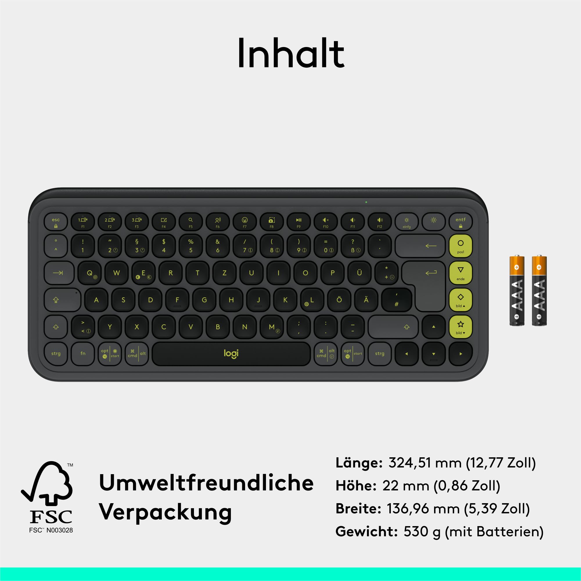 Logitech POP ICON KEYS kabellose Bluetooth-Tastatur (Grafit) 9