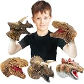 Yolococa Dinosaur Hand Puppets, Dinosaur Puppet Toys, 3 Pack | Animal Hand Puppet Designed for Storytelling Pretend Play Classroom Activities and Creative Role Play