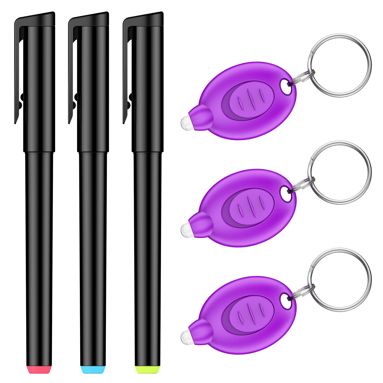 Uniclife 3 Pcs Invisible Ink Pen with 3 Pcs UV LED