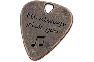 JUPPE Bronze Copper I'll Always Pick You Guitar Pick With Leather Case Personalized Birthday Gifts For Couples, Music Gifts For Him and Her (Bronze I'll Always Pick You)