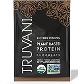 Truvani Vegan Pea Protein Powder | Chocolate | 20g Organic Plant Based Protein | 1 Serving | Keto | Gluten & Dairy Free | Low