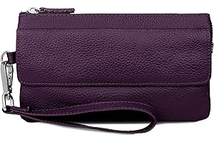 Uromee Wristlet Wallet Clutch Purses for Women Genuine Leather Crossbody Bag Handbag with Detachable Shoulder Chain