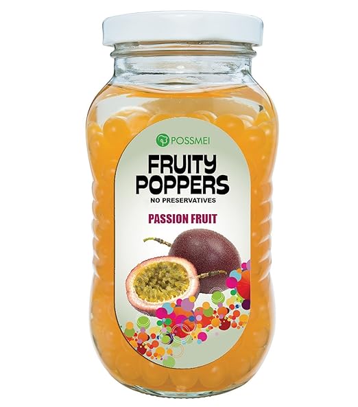 Possmei Fruity Poppers, Popping Boba for Bubble Tea (Passion Fruit