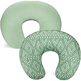 TANOFAR Nursing Pillow Cover 1 Pack, Stretchy Removable Covers for Breastfeeding Pillows, Ultra Soft Newborny Feeding Pillowcase for Boy & Girl, Fits 26"x20" Pillows, Green