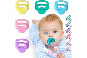 QUNLAND 5 Pack Silicone Pacifier Clip Adapter Ring for Philips Avent Soothie, 100% Food-Grade Silicone Binky Clips Holder Adapter Rings Competible with Avent Soothie, BPA-Free Soft Flexible Safe Durable