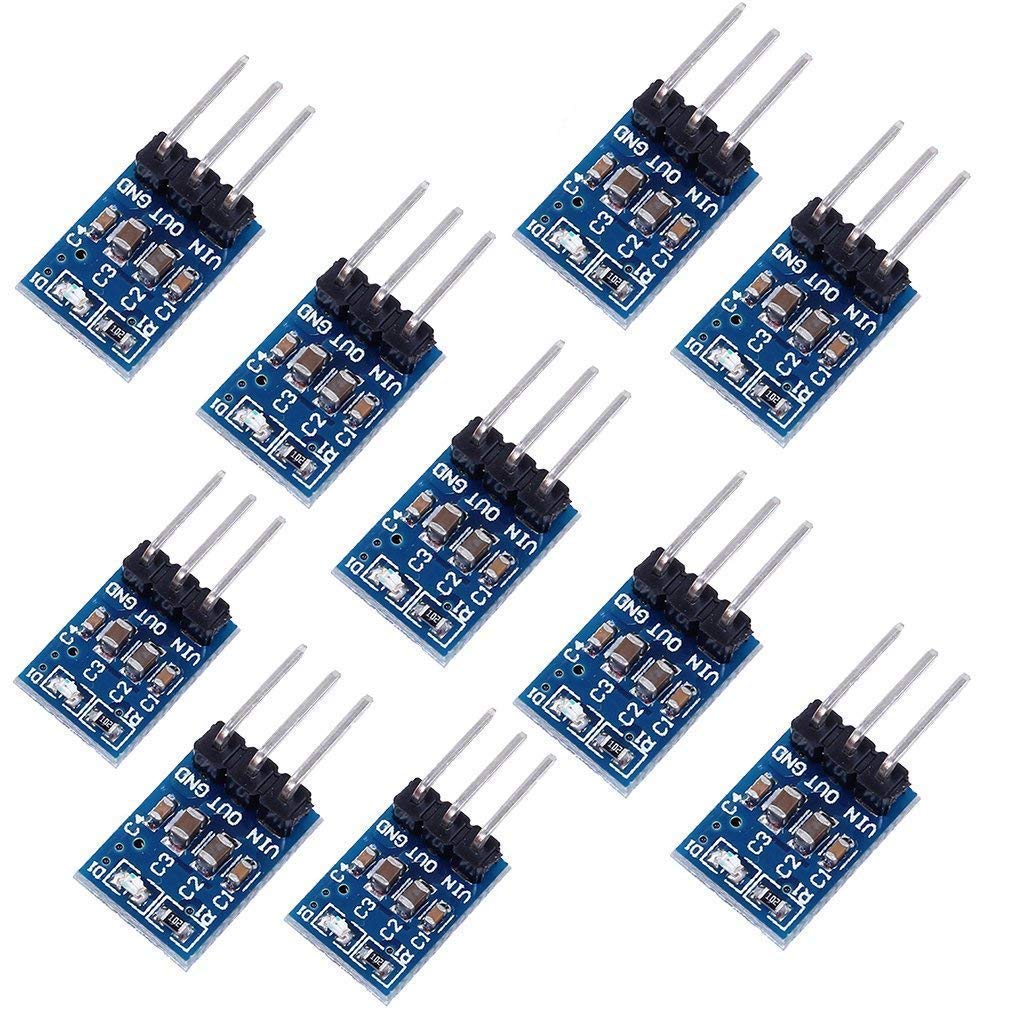 DollaTek 1117-3.3 DC Voltage Regulator Step Down Power Supply Module 4.75V-12V to 3.3V 800mA - 10pcs