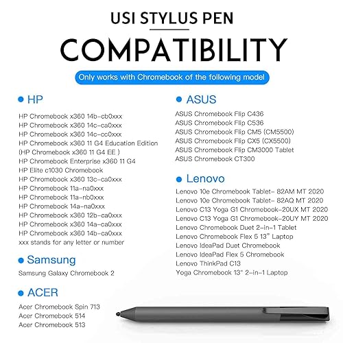 USI Chromebook Stylus for Lenovo Chromebook Flex 11