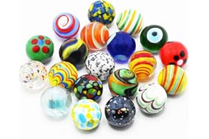 VEALIZUU 20 PCS Glass Marbles for Kids, Marble Games and Marble Run Accessories for Boys and Girls, Beautiful Marbles Bulk for Home Decoration