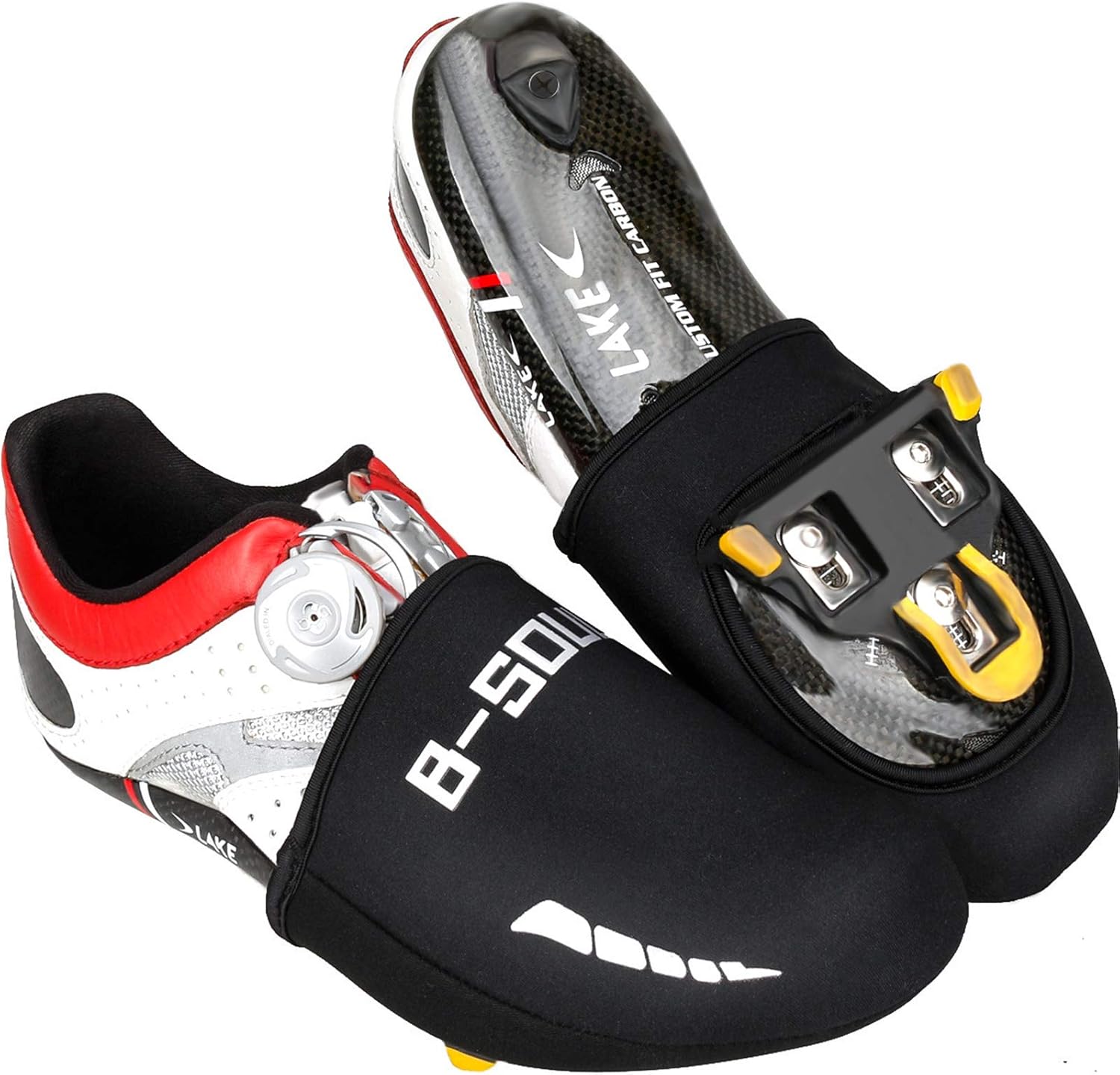 Geyoga 4 Pairs Cycling Shoe Covers Breathable Cycling Toe Covers, Black