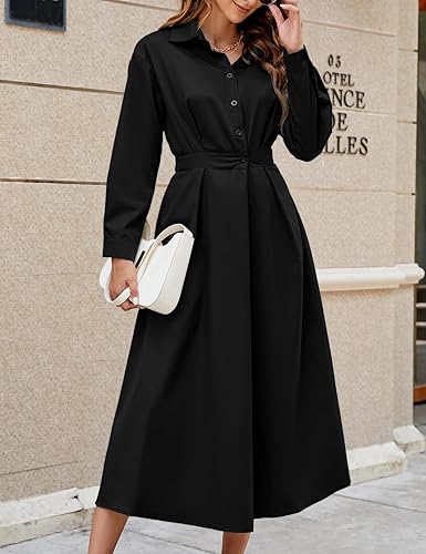 princess polly baby blue dress Black Long Sleeve Oversized Shirt Dress main image 1