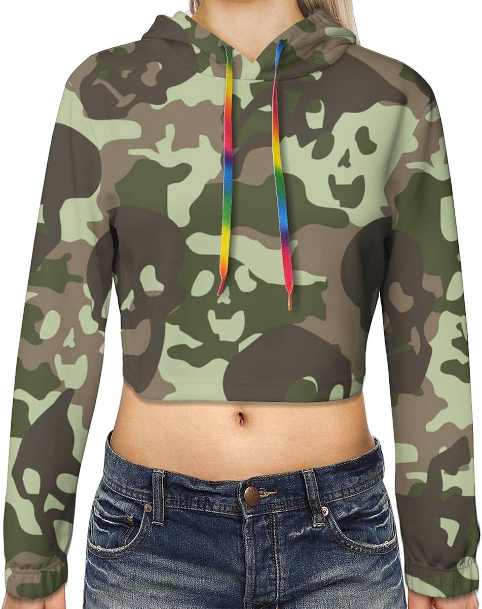 camouflage cropped hoodie
