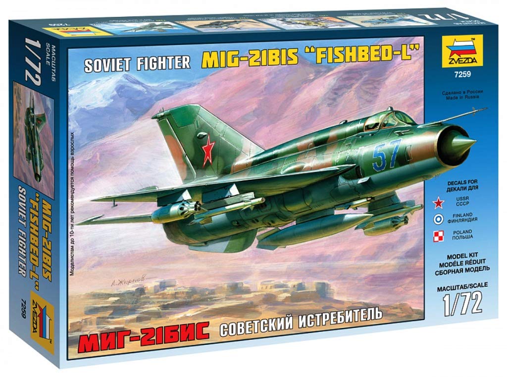 Zvezda 500787259 1:72 MiG-21BIS Fishbed-L Combat Jet Model Making Kit