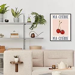 Funky Cherry Wall Art Vintage Red Blue Aesthetic