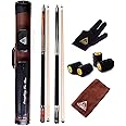 CUESOUL House Bar Pool Cue Sticks,Two Cue Sticks + 2x2 Pool Cue Case Hard
