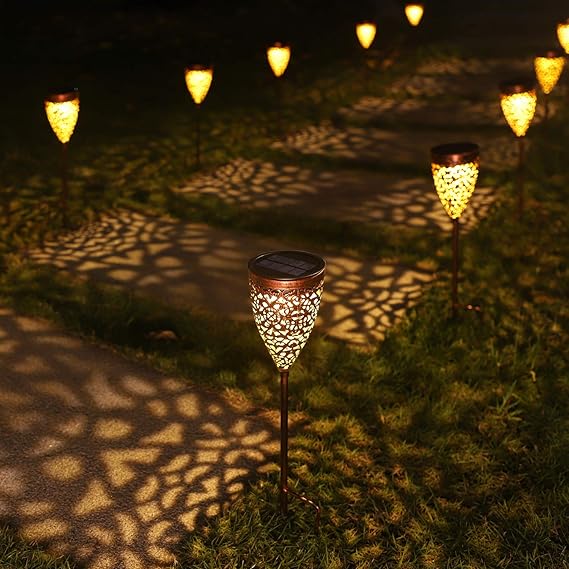 Lot de 4 Lampe Solaire Jardin, LED Lampes de Extérieur IP44 Sans Fil