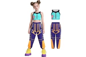 ZIW Girls Pop Star Costume Kids Gold 3-14 Years Idol Demon Cosplay Hunters Stage Dance Outfit for Toddler Halloween Costumes