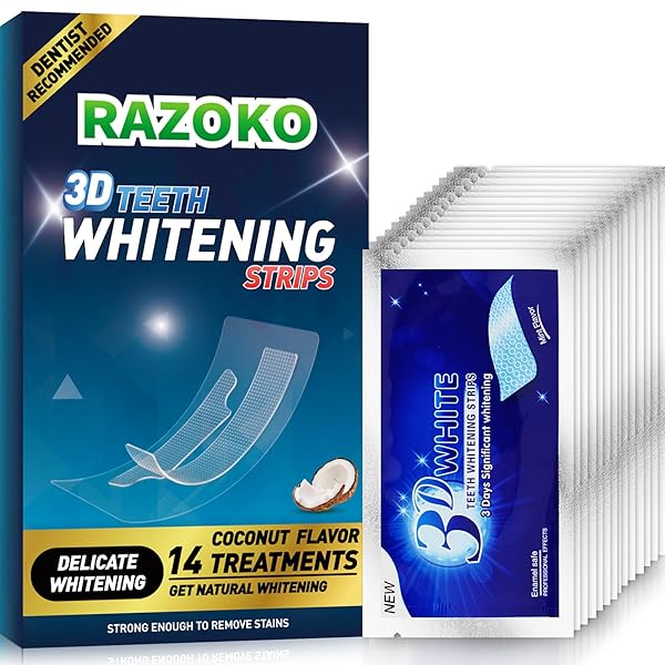 RAZOKO TEETH WHITENING STRIP, WHITENING STRIPS FOR SENSITIVE...