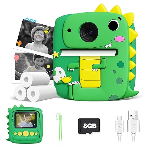 Lenudar Kids Camera Instant Print, 1080P Kids Digital Camera, Girls Boys Toys Age 3-9, Christmas Birthday Gifts Toys for 3 4 5 6 7 8 9 Year Old Boys Girls (Green)