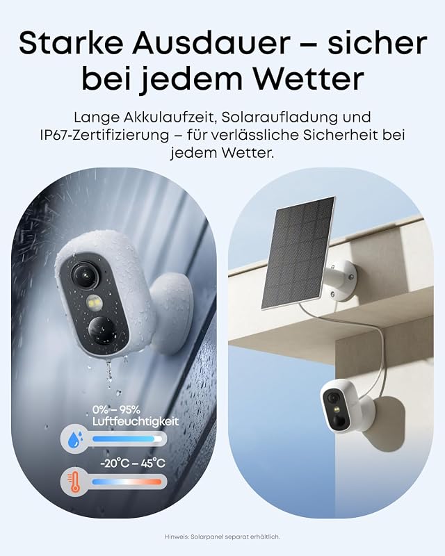 eufyCam C35, Überwachungskamera Außen, Solarpanel-kompatibel, ohne Abo
