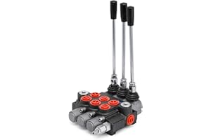 Vevor 3 Spool Hydraulic Control Valve 11GPM Hydraulic Directional Control Valve Double Acting Hydraulic Valve for Tractors Loaders Tanks Black : Industrial & Scientific