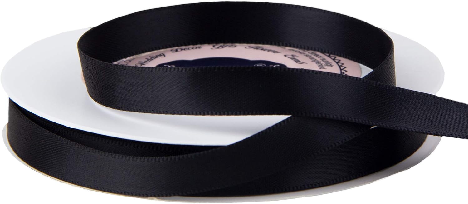 VATIN 10mm Double Faced Black Polyester Satin Ribbon - Image 4