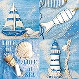 Ambiente Paper Napkins Serviettes Love At Sea Pack of 20 Luxury 3 Ply Nautical