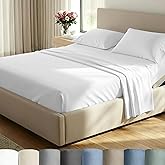 California Design Den Split King Sheet Set - 100% Cotton, 600 Thread Count, Breathable Luxury King Size Sheets for Adjustable Bed, Luxury Soft Hotel-Quality, Sateen Weave - Bright White
