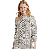 Aran Woollen Eireann Mens Irish Cable Knit Sweater, 100% Super Soft Merino Wool, Made in Ireland,Eireann, Oatmeal, Large