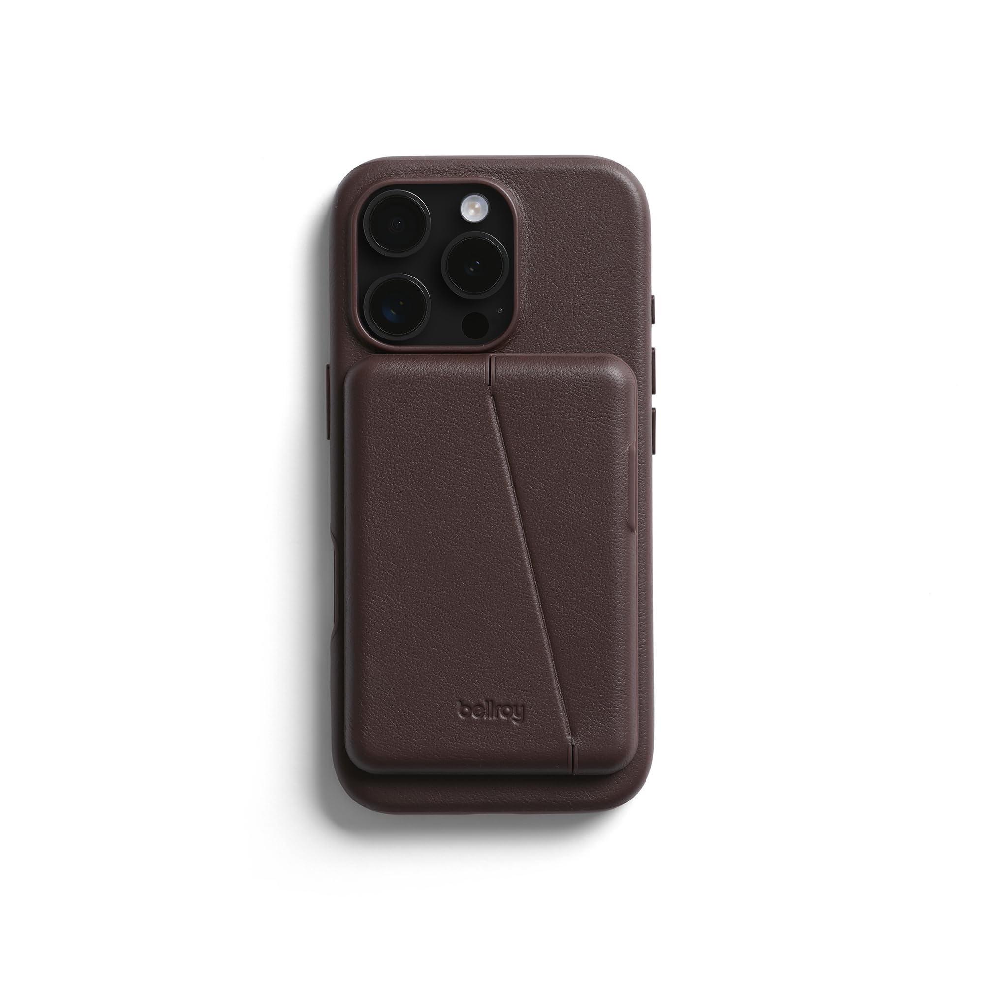 Bellroy Mod Phone Case + Wallet for iPhone 16 Pro (slim leather iPhone case, phone wallet) - Ganache