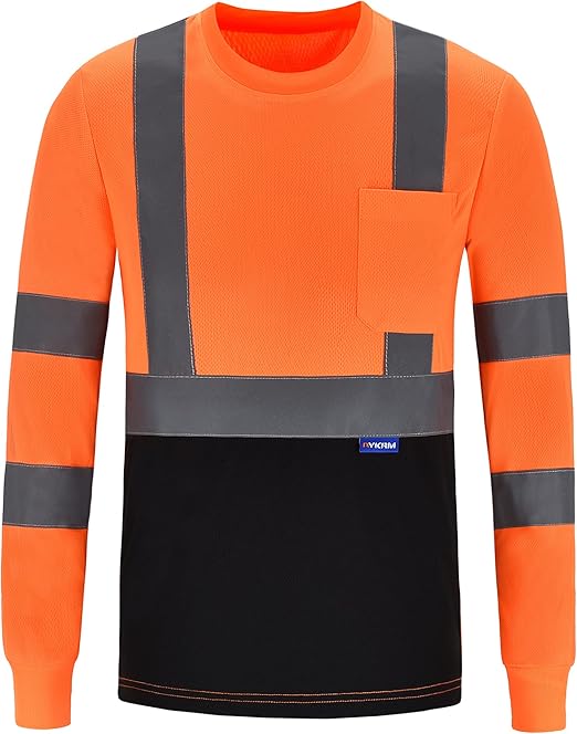Buy AYKRM Safety T Shirt Reflective High Visibility hi vis Long Sleeve