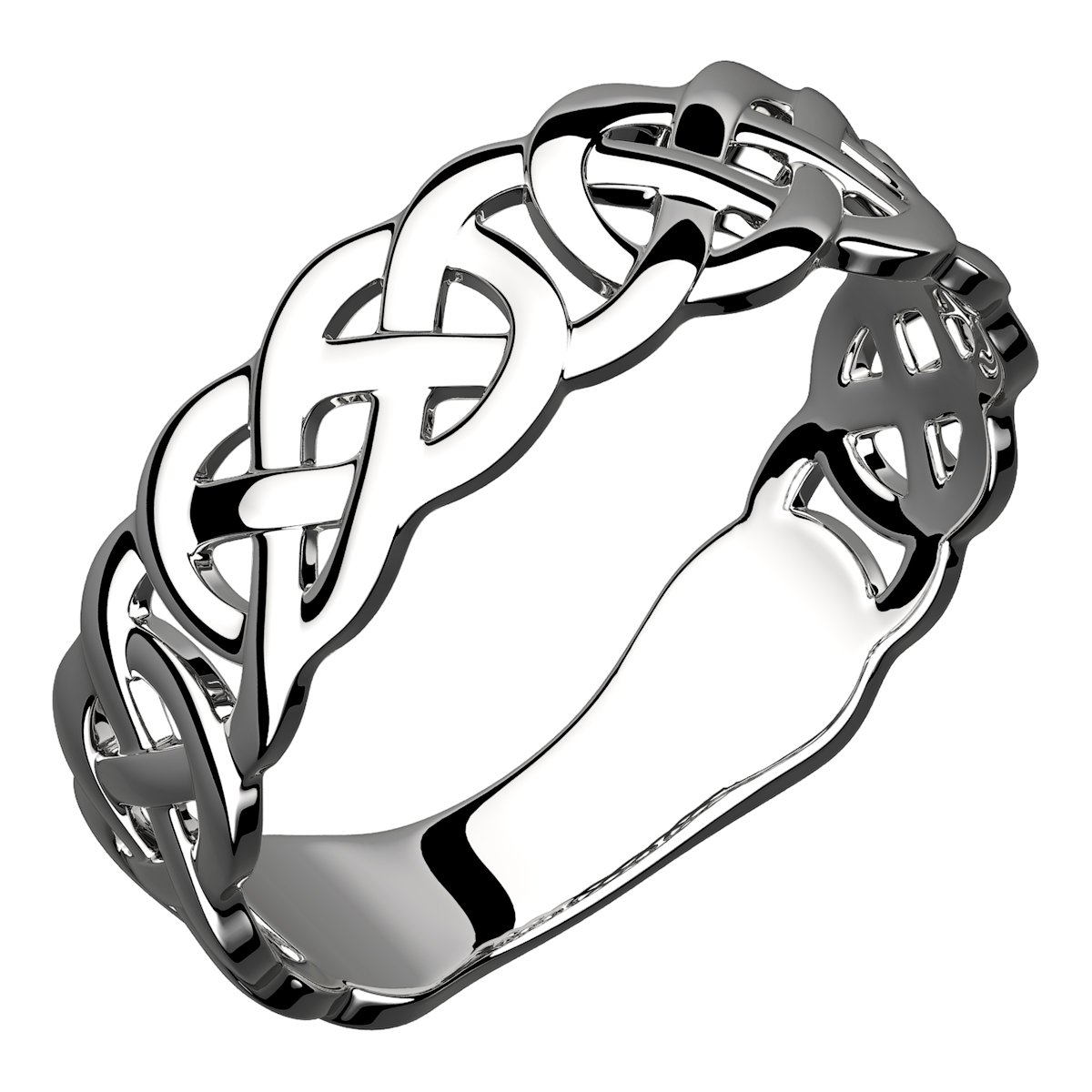 GWG Jewellery 925 Sterling Silver Ring Featuring Decorative Celtic Knotwork – 6 in Gift Box for Women