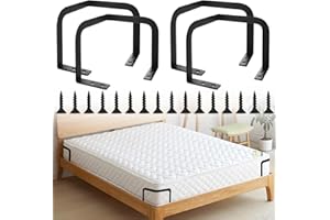 LOYORTY 4PCS Metal Mattress Slide Stopper, Mattresses Retainer Bar for Adjustable Beds, Non Slip Mattress Gripper, Mattresses Stabilizer, Prevents Mattress Sliding for Bedroom Bed Frame