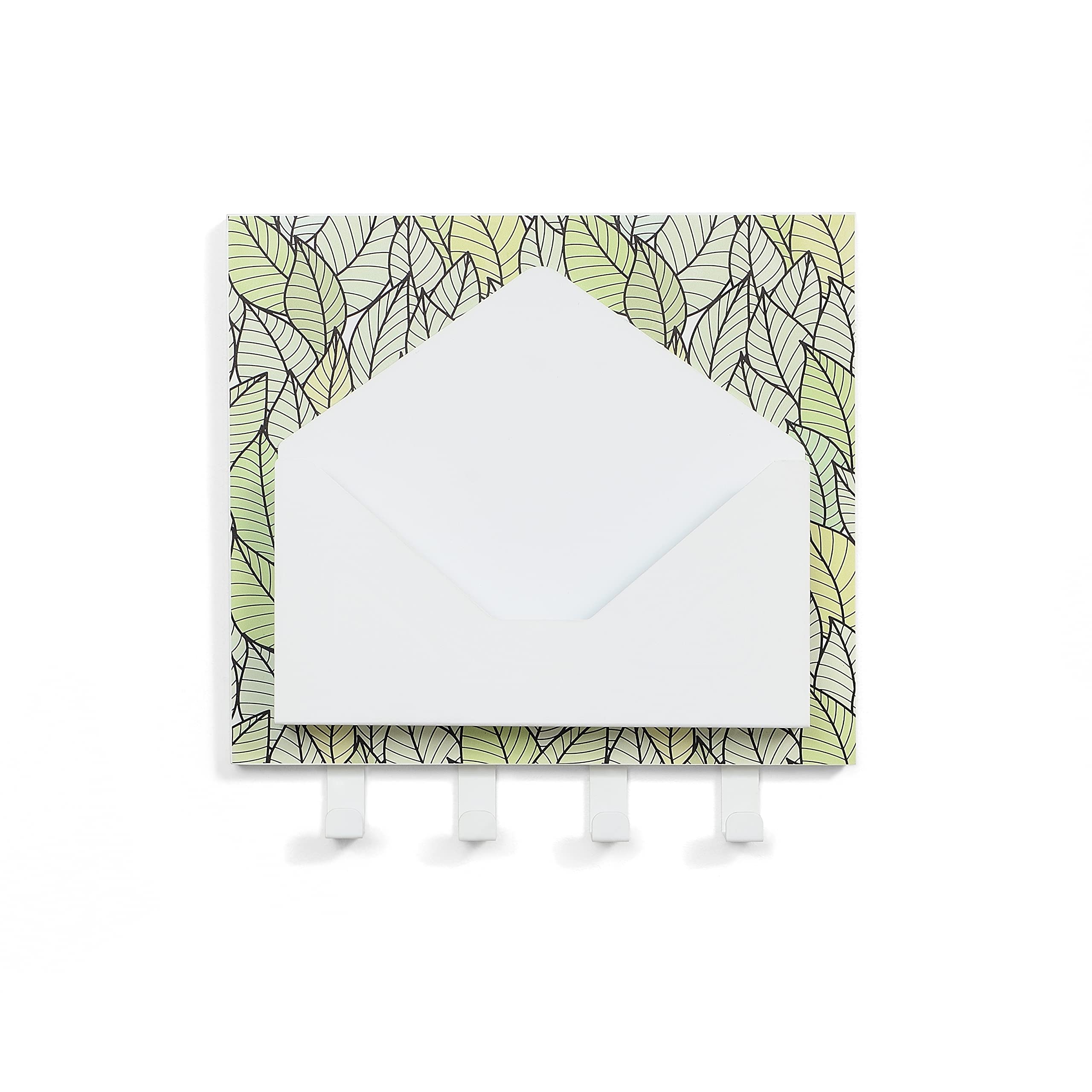 PF BY PROFINEST Letter Holder | Modern | Envelope Holder | Wall Mounted | Decoration | Green Leaf Print — image 1