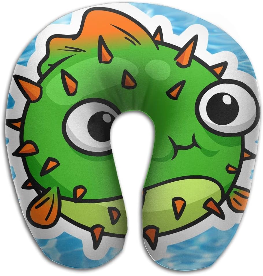 Multifunctional Neck Pillow Fish Balloon Pufferfish U-Shaped Soft Pillows Convertible Portable For Reading,Sleeping On Airplanes,Train,Car,and Travel